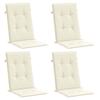 VidaXL Garden Chair Cushions High Back Set of 4 Cream Fabric 43182