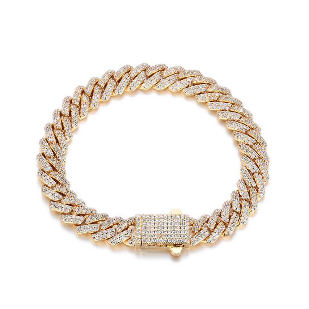 8Mm Hip Hop Jewelry 2 Rows Thin Cuban Link Chains Cubic Zirconia Iced Out Argenteous For Girl Cuban Necklaces Men 6inch Bracelet