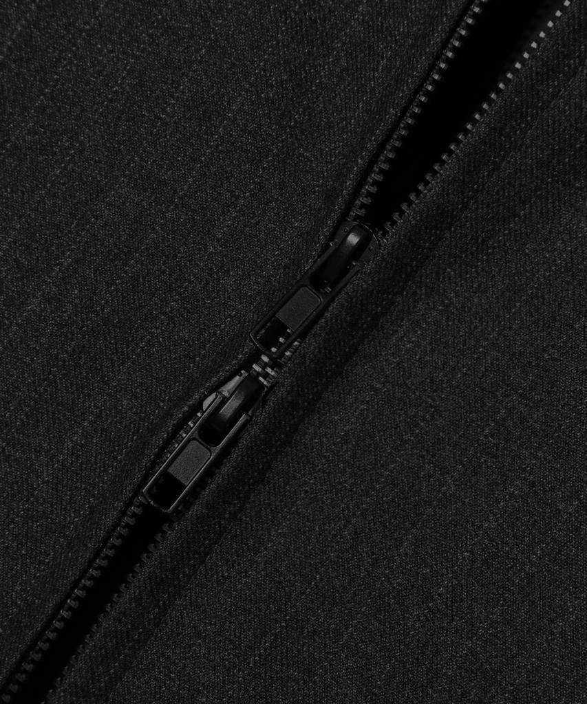 Trillion Pin Stripe Officer Crop Bomber Jacket_Black