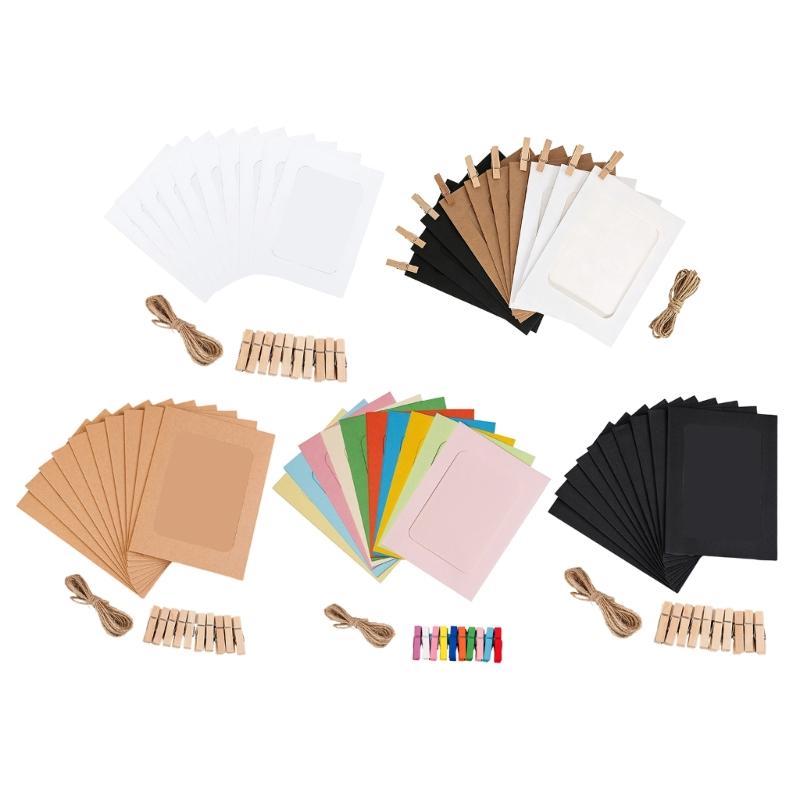 Photo Hanging Paper Display Set, 10 Pack 6 in Size for Home Display, Party Use and Travel Photo Presentation Each Day
