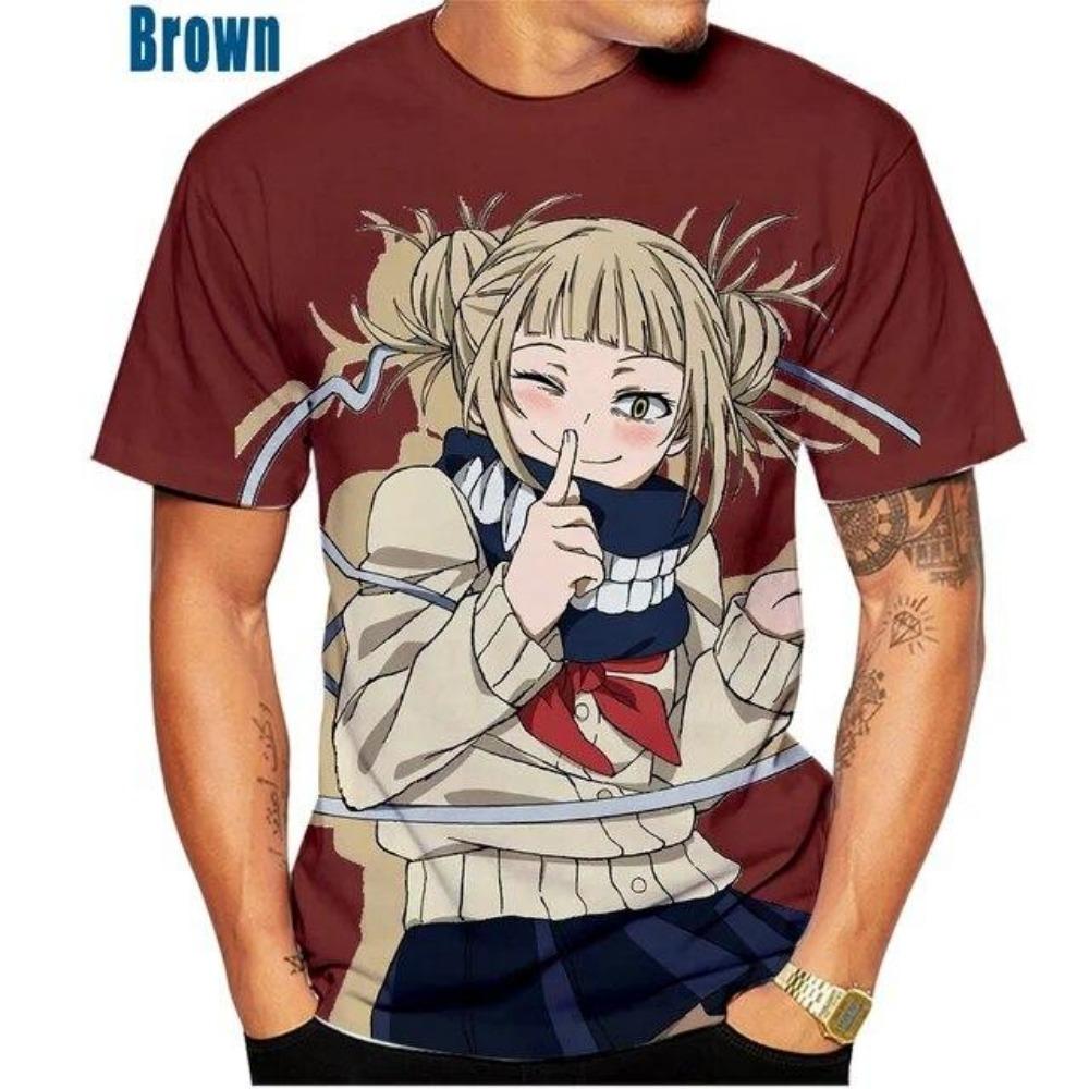 

Дівчина з японського аніме Хіміко Тога Чоловіча жіноча модна тонка футболка з 3D-друком Повсякденна футболка з круглим вирізом Чоловічий одяг великого розміру 4XL