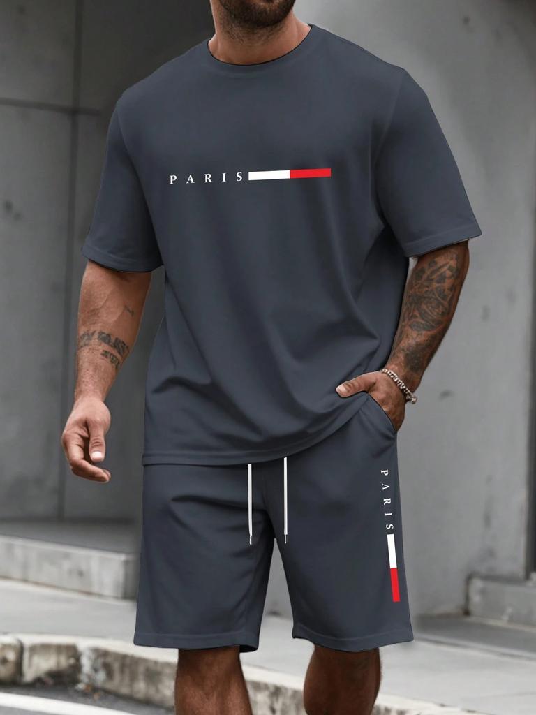 Men's Two-piece Sports Suit, Short-sleeve Shirt and Shorts Set, Men's Running Apparel