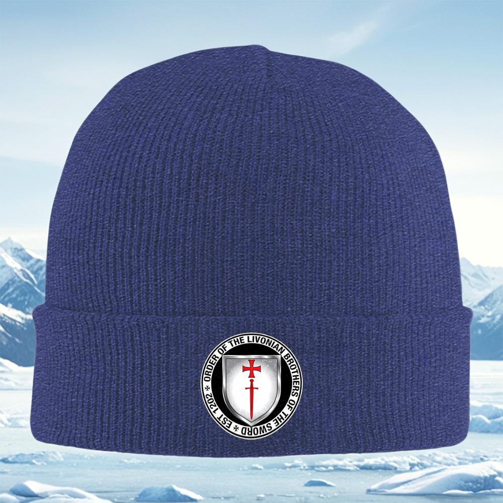 Cross Sword Shield Livonian Brothers Order Men Women Unisex Knitted Hat Beanie Pullover Cap Winter Thermal Warm Christmas Outdoo