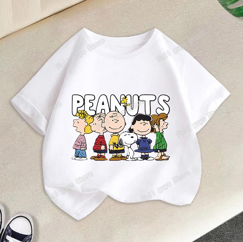 Snoopys Kids TShirt Anime Boys Girls Short Sleeve Tops Summer Breathable Baby Cartoon Tees Cute Dog Print Clothes Birthday Gifts