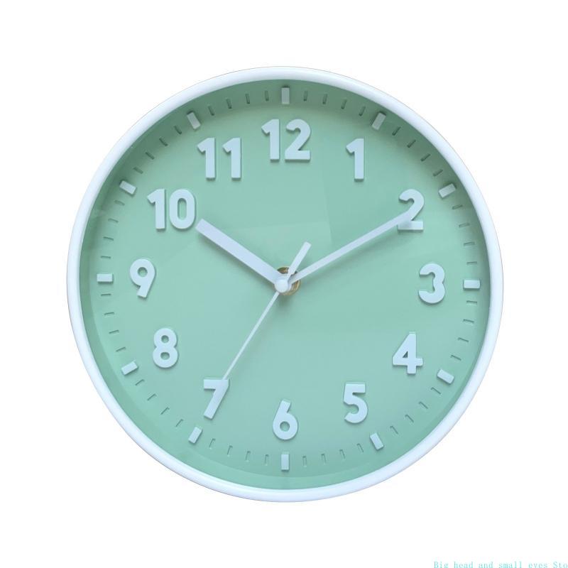 Modern Simple Wall Clock 8 Inch Candy Color Silent for Time Clocks Ornament for Home Bedroom Dormitory Living Room Children