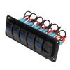5 Gang Rocker Switch Panel 12V‑24V Dual USB Charger LED Voltage Display ON Off Switch for Truck RV Yacht