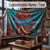 Octopus Sea Life Theme Throw Blanket Custom Name Text Personalized Blanket Soft Cozy Blanket for Home Sofa Bed