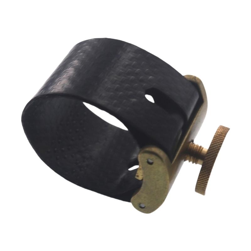 Single Screw Adjustment PU Leather Saxophone Fastener Clip Sax Ligature Fastener for Tenors/Altos/Saxophone Mouthpiece