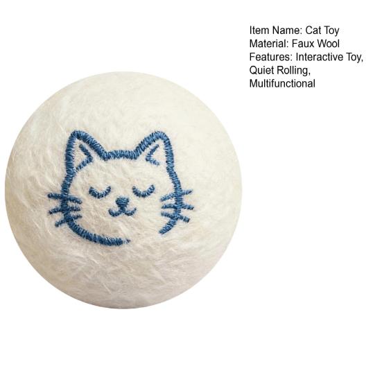 Wool Ball Cat Toy Soft Felt Cat Ball Interactive Enrichment Toy Quiet