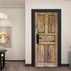 Art Wood Door 3d Modern Stickers Wallpaper Retro Style Poster Mural Decorated With Antique Red Brick Wall Door Stickers