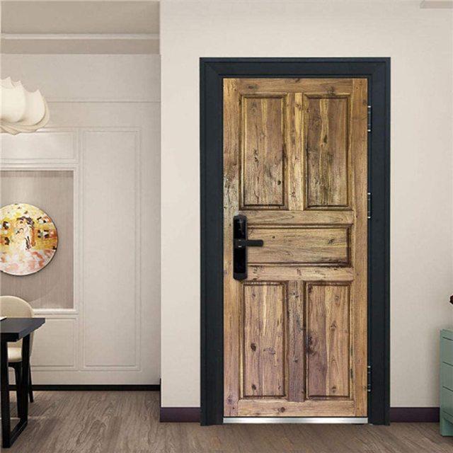 

3D деревянные наклейки на двери современного искусства, обои в стиле ретро, ​​плакат, фреска, украшенные антикварными наклейками на стену из красного кирпича 40x120cm(one-piece)