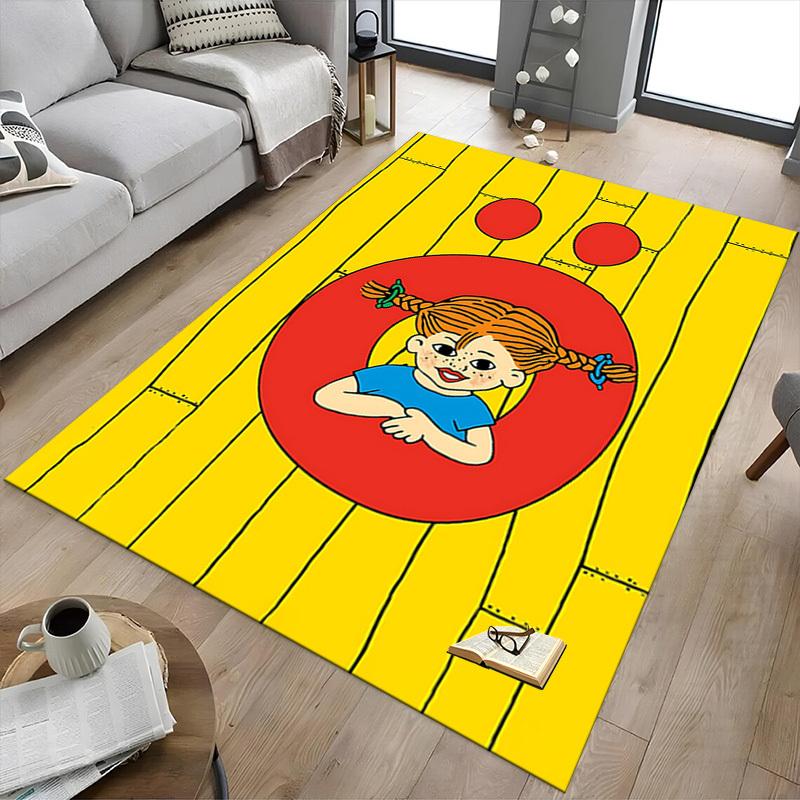 1PC Pippi Longstocking Extra Large Non Slip Floor Carpet, Office, Family, Bedroom, Studio Large Area Rug Indoor Rugs