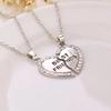 Love English Best Friends Heart Necklace Good Friends Choker Statement Pendant Jewelry Accessory