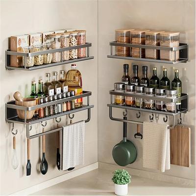 Wall Shelf Kitchen Bathroom Multifunctional  Shelf Kitchen Desktop Supplies Organizer Shelf Wall Mounted Shelf Wall Shelves Room