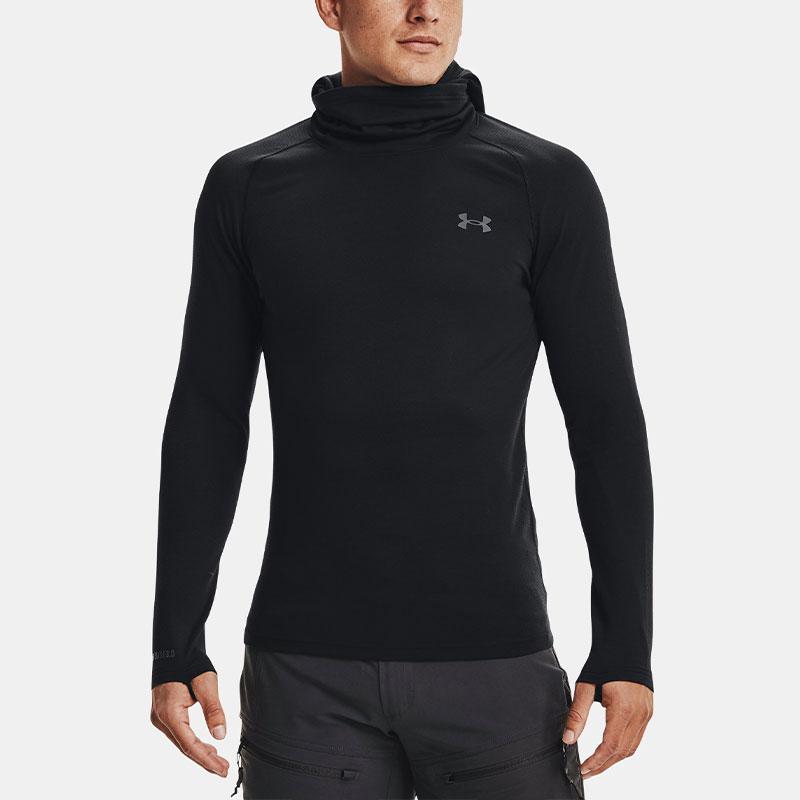 Under Armour Base™ 3.0 Hoodie Solid Color Pullover Sweatshirt Men Hoodies Black 1365685-001