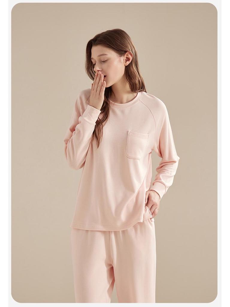 Women's Fleece-Lined Cozy Pajama Set - Long Sleeve Sweatshirt & Pants for Autumn/Winter