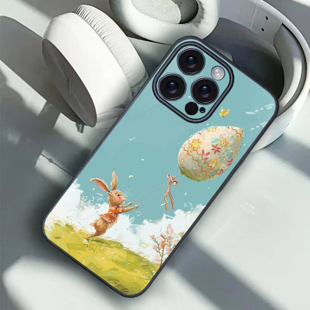 1PC Easter Bunny Eggs Phone Case For iPhone 16 15 14 13 12 17 PRO MAX PLUS Mini TPU Soft To Skin-friendly Case