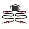Dog Leash with Waist Bag Reflective Retractable Leash for Two Dogs Hands-Free Running Leash with Padded Handles Night Safety Walking Gear