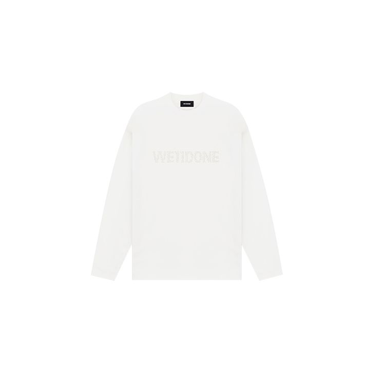 WE11DONE Pearl Pattern Washed Long Sleeve T-Shirt Unisex Tops Off-White WD-TT2-24-779-U-IV