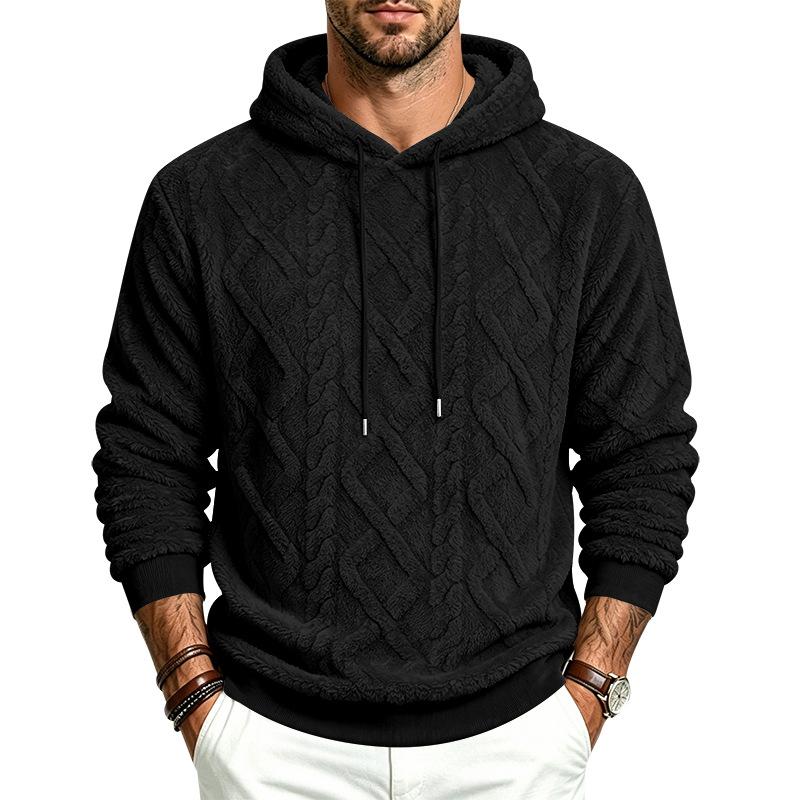 Autumn Winter Men High Street Casual Double-Sided Velvet Hooded Hoodies Sports Style Trend Pullover Sweatshirts