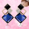 Women's Fashion Rhombic Rhinestone Eardrop Korean Style Earrings Party Jewelry