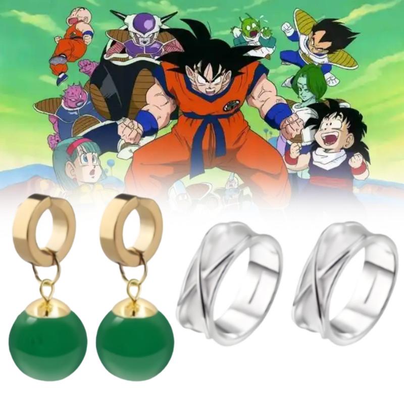 Collezione di Gioielli di Dragon Ball Super Goku Black Con Orecchini e Anello Per Appassionati di Anime