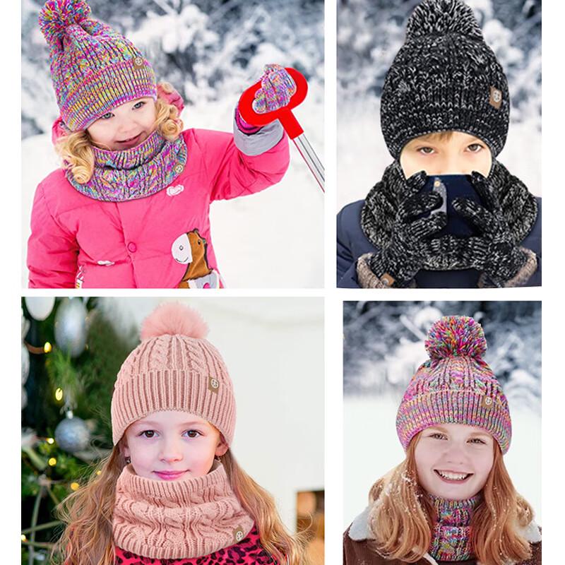 

Children s Winter Plush-Lined Knitted 3-Piece Set