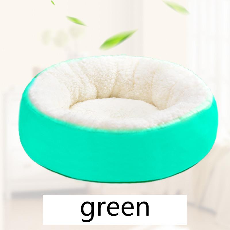 

Комфортная плюшевая кровать для кошек, круглый кошачий туалет для глубокого сна, удобный зимний плюшевый теплый товар для домашних животных, аксессуары для кошек и собак L 5.5-10KG зелёный