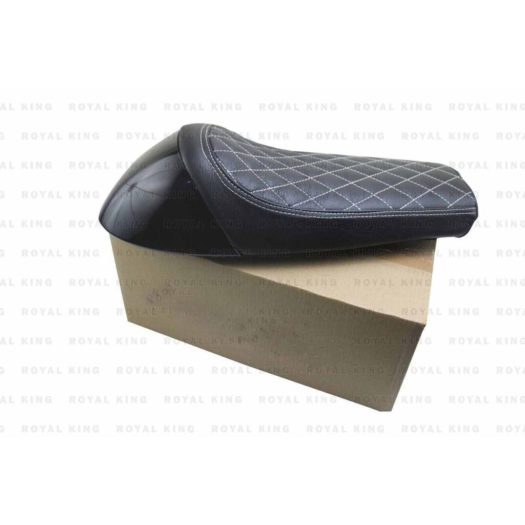 "Premium Leather Single Rider Seat With Cowl" Fit For Royal Enfield INT & GT 650