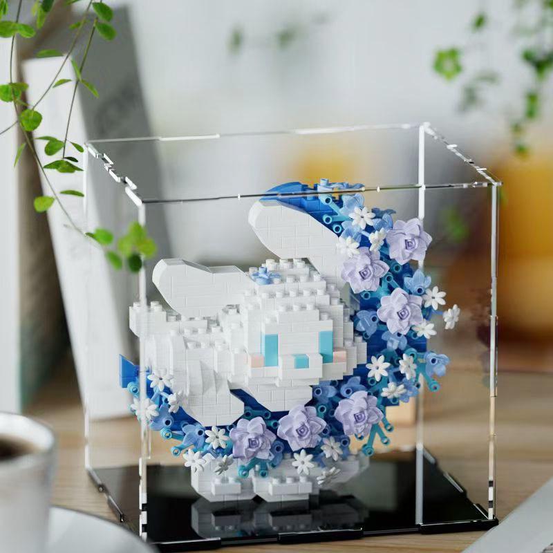 Compatible Leji Building Blocks: Pompompurin, Kuku Mi Flower Moon Cartoon Doll Ornaments