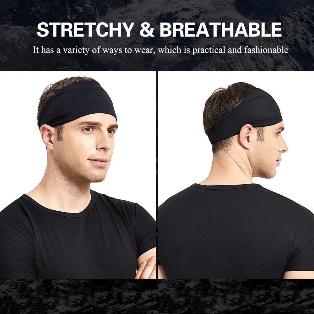 Non Slip Workout Headbands for Men Quick-Dry Men‘s Sports Hairband Stretchy Sweatband  Fitness