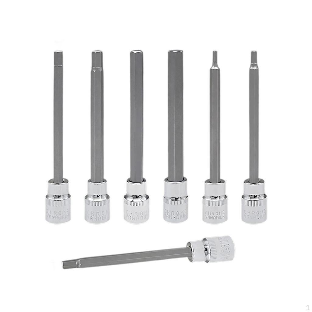 7 Pieces Hex Bit Socket Set 3-10mm Drive Hand Tools Portable Hexagonal Sleeve H3 H4 H5 H6 H7 H8
