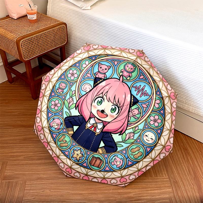 

1PC Automatic Folding Umbrella Anya Forger Pattern 8 Ribs Portable Foldable Travel Umbrella Christmas Birthday Gift