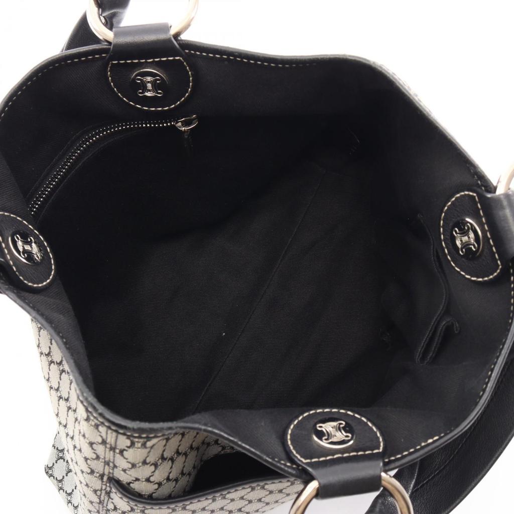 Used CELINE Macadam Tote Bag Canvas Leather Gray Black Used Women