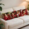 4Pcs Romantic Decorative Throw Pillow Covers, Cute Kitten With Red Heart & Roses Print Cushion Cases, Sweet Pet Lover Home Decor