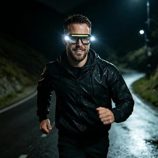 Multifunctional Eyeglass Light, XTE USB Rechargeable LED Head Lamp for Outdoor, 5 Lighting Modes Hands Free Work Light for Night Fishing