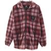 Made In Japan Check Pattern Fleece Jacket L Bordeaux Series Men's Used