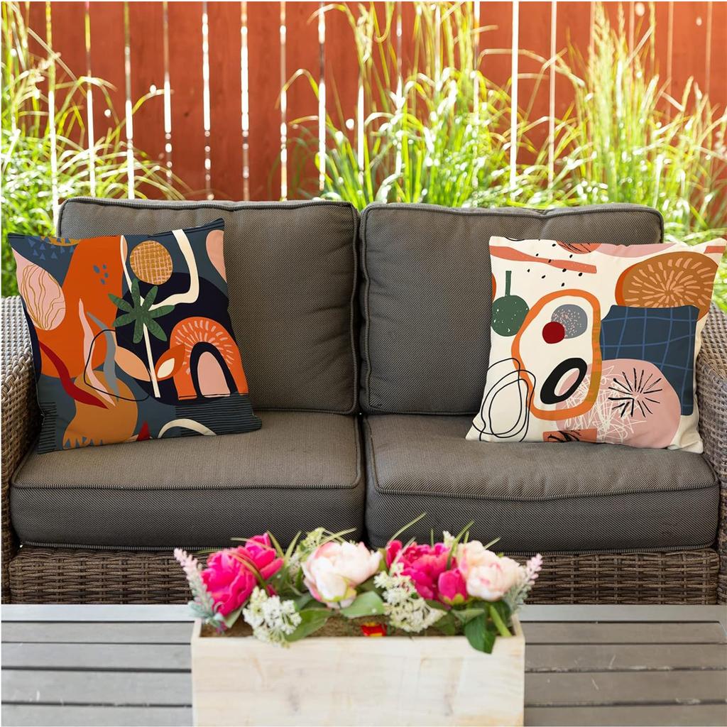 1Pc Contemporary Style Abstract Art Pillow Cover, 18X18 Inches, Suitable For Living Room Sofas