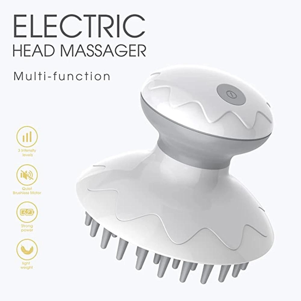 Electric waterproof head massager scalp massager instrument electric massage comb to relieve fatigue battery version