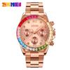 Skmei Orologi da Donna Lunetta Pietre Preziose Arcobaleno Business Lusso Top Brand Orologi al Quarzo Impermeabili Orologi Sportivi