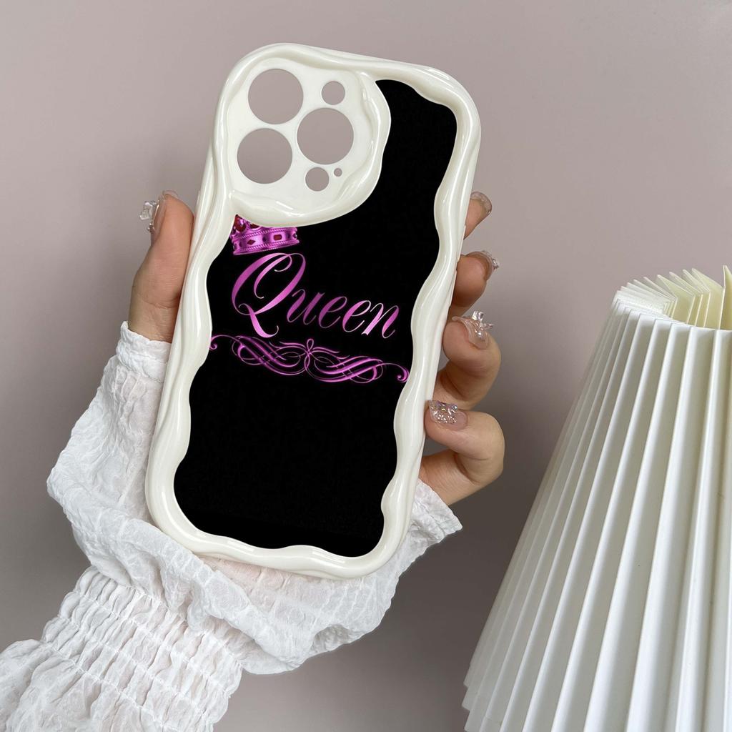 LZ29 Queen King Crown Couple Clear Soft Wave Phone Cases for iPhone 15 13 Pro Max 12 Mini 14 8 Plus XS Max XR 6 Protection Back Cover