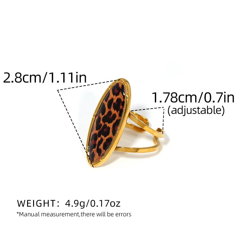 Minimalist 18K PVD Golden Plated 316 Stainless Steel Rings Chunky Zircon High QualityCharm Stylish Boho Leopard Golden Zircon