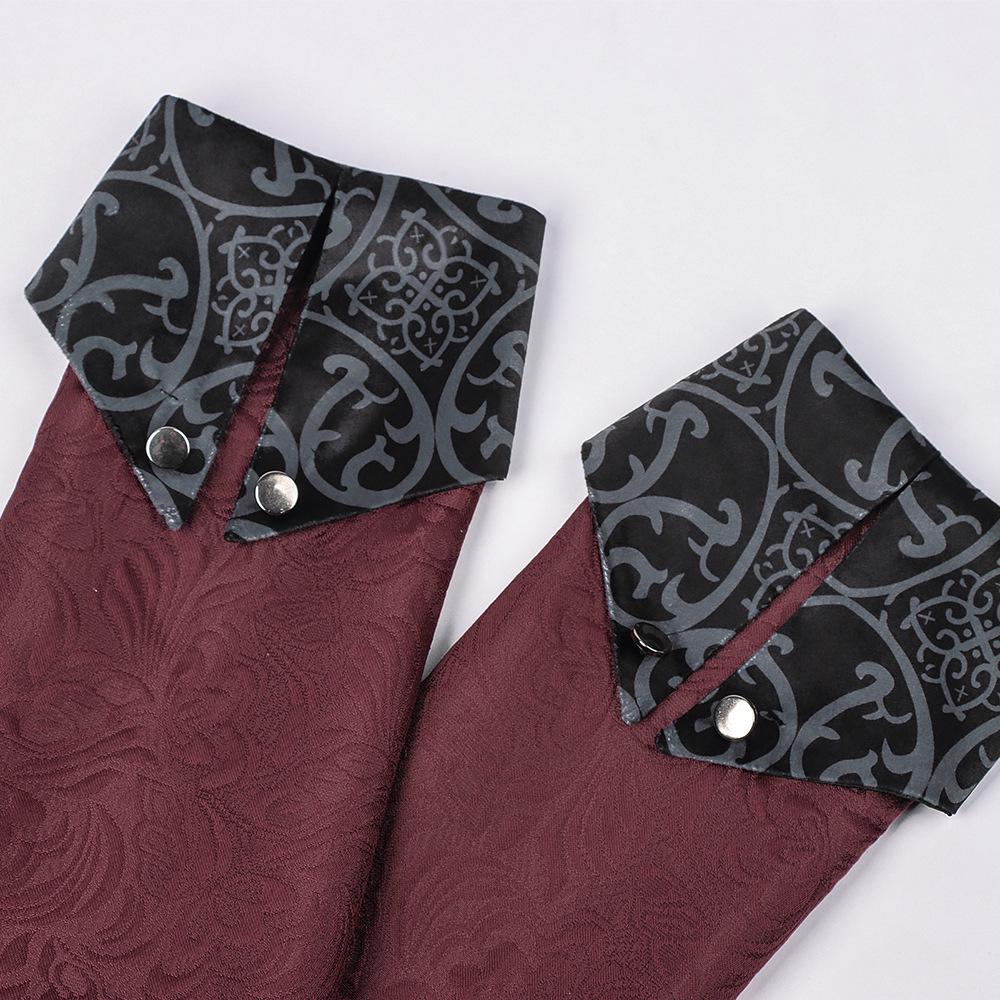 Casaco Gótico Medieval Masculino para Halloween - Jaqueta de Banquete da Corte Sombria Retro para Performance