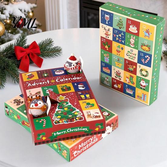 Surprise Toy Gift Set 5Pcs 24-Day Christmas Advent Calendar Box, Blank Box with Pull-Tab Windows, Countdown Container, Holiday Party Favor Xmas