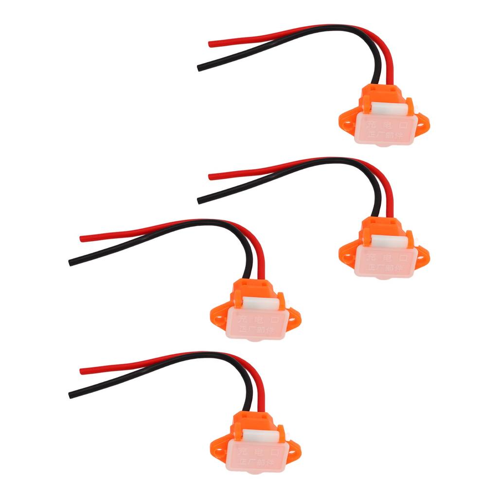 4 Stück Batterieladeschnittstelle 3-poliges Ladekabel Linie Kunststoff mit Abdeckung für Elektroauto