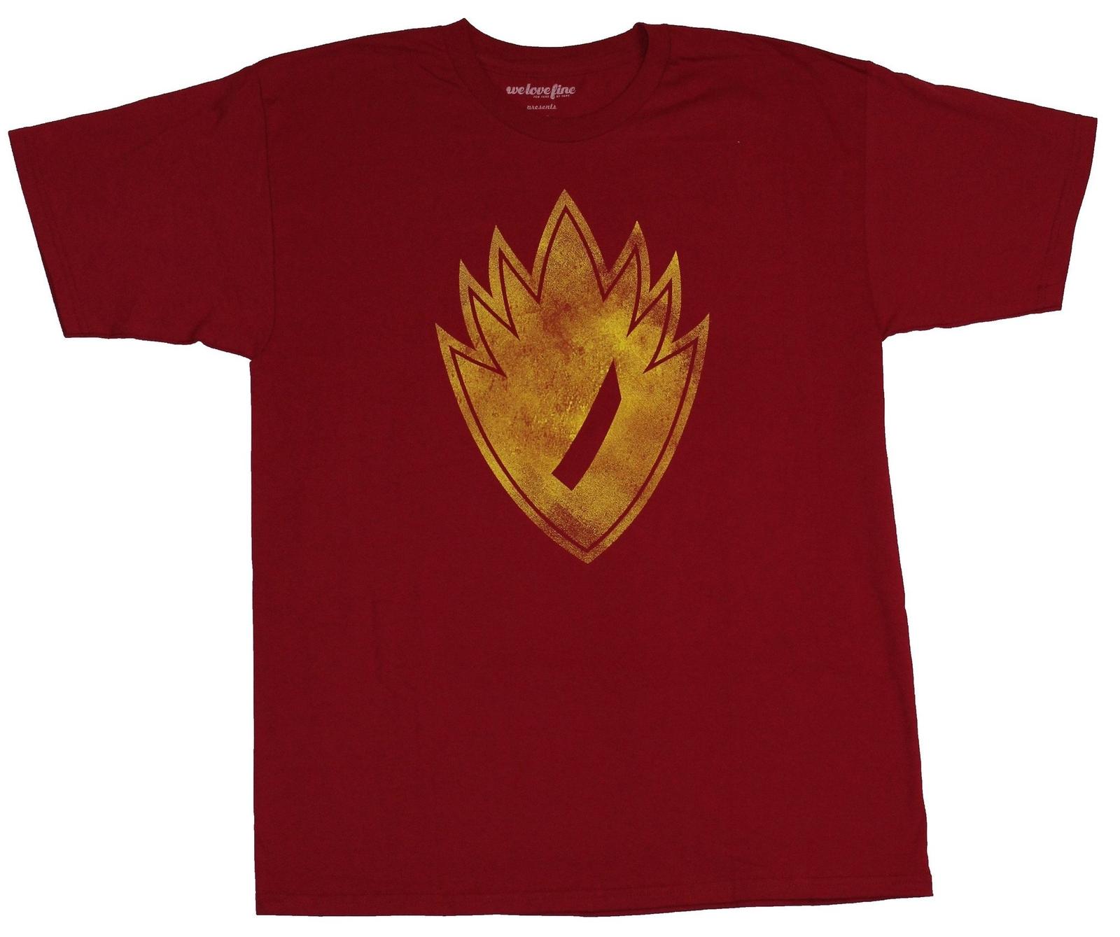 Guardians of the Galaxy Adult New T-Shirt - Distressed Flame Team Logo Pic L