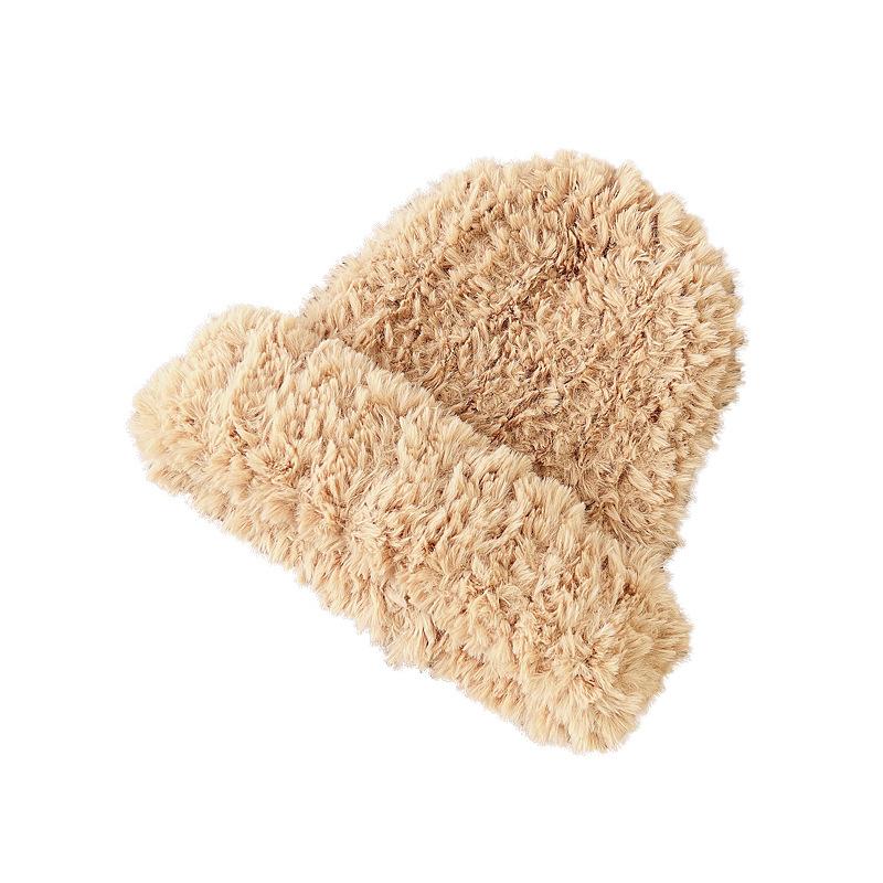 Recommended Soft Temperament Plush Wool Hat Women's Winter Warm White Cold Hat Knitted Hat Tide