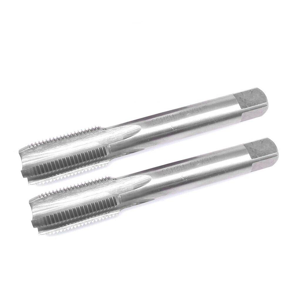 2pcs HSS Metric Taper Tap Set 18mm Diameter with M18x1 5mm Pitch Right Hand Thread for Thread Making Applications