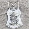 Zebra Print Spaghetti Strap Vintage Tank Top