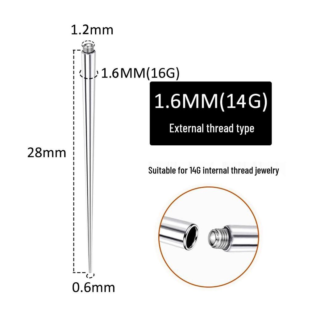 316 Stainless Steel Threaded Guide Pin for Piercing and DIY Tool